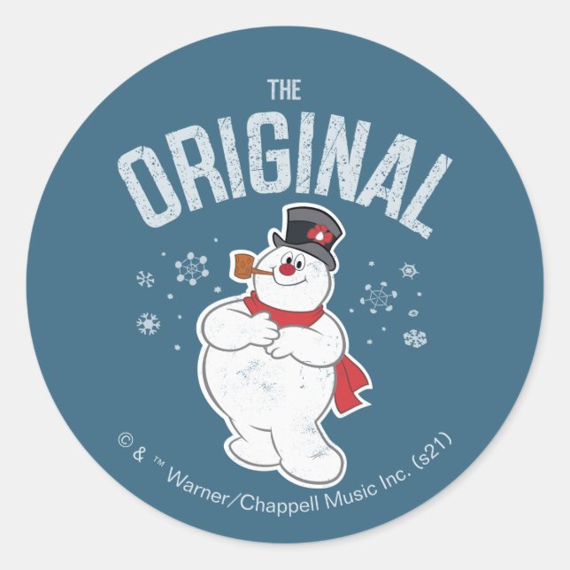 Pegatina Redonda Frosty the Snowman™ | El original (Anverso)
