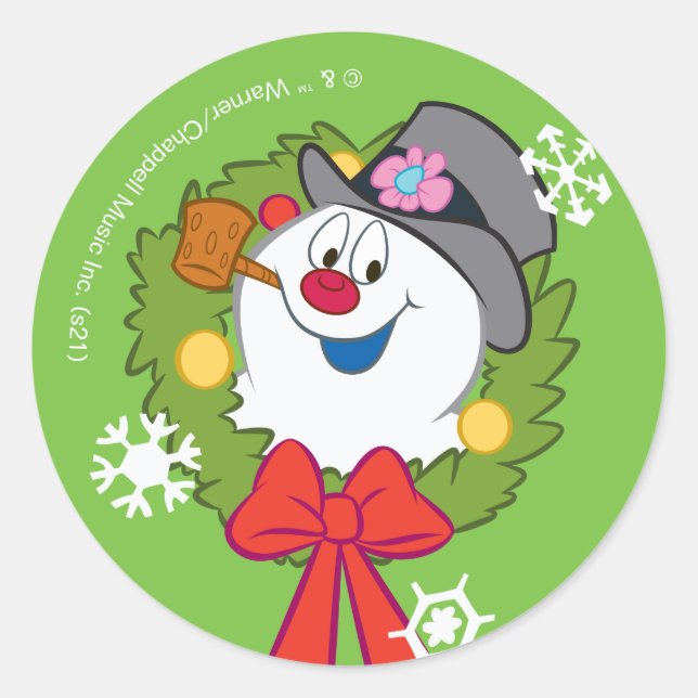 Pegatina Redonda Frosty the Snowman™ | Esguince de Escarcha (Anverso)