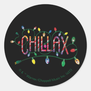 Pegatina Redonda Frosty the Snowman™   Luces navideñas "Chillax"