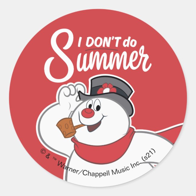 Pegatina Redonda Frosty the Snowman™ | No hago verano (Anverso)