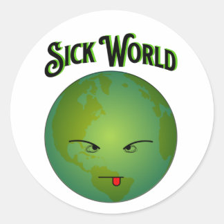 Pegatina Redonda Frown World - Sick World - Sticker