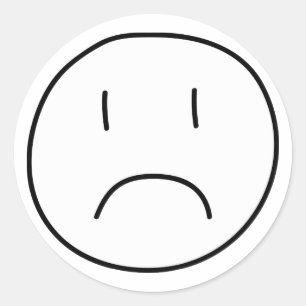 Pegatina Redonda Frowning