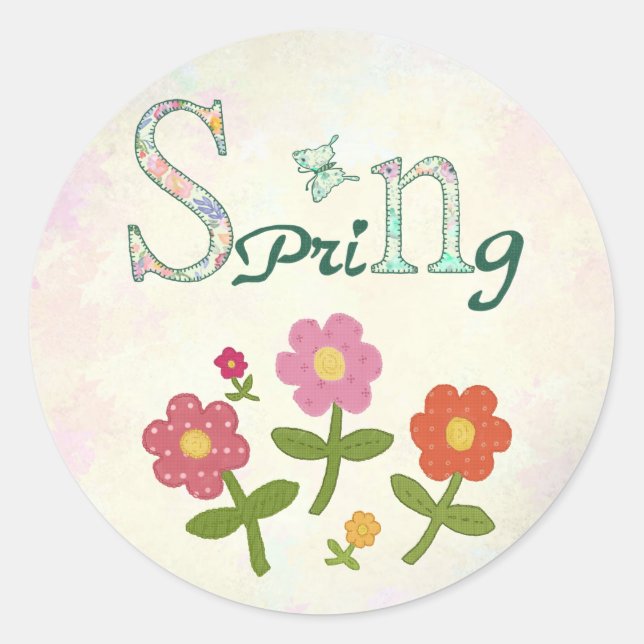 Pegatina Redonda Frühling (Anverso)