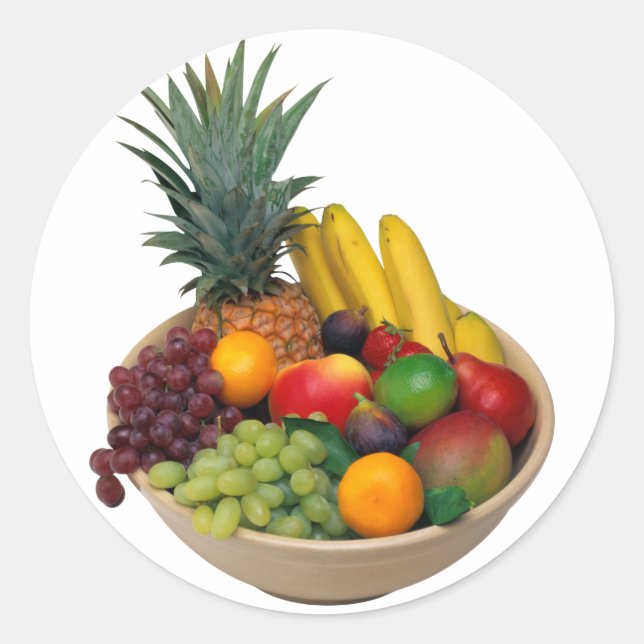 Pegatina Redonda Fruit Bowl (Anverso)
