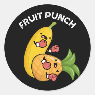 Pegatina Redonda Fruit Punch Funny Bebe Pun Dark BG