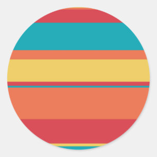 Pegatina Redonda Fruity Tropical Tonal Stripes
