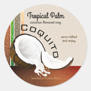 Pegatina Redonda Fruta de Coquito