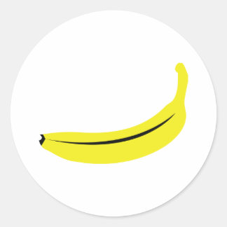 Pegatina Redonda fruta de la banana amarilla