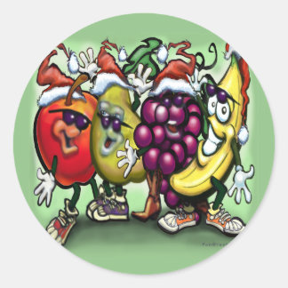 Pegatina Redonda Fruta de los navidades