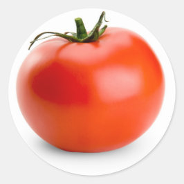 Pegatina Redonda fruta del jardín de tomate