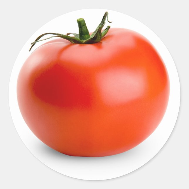 Pegatina Redonda fruta del jardín de tomate (Anverso)