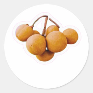 Pegatina Redonda Fruta Exótica Kepel Sticker - Rara Fruta Real Indo