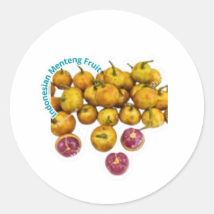 Pegatina Redonda Fruta exótica rara de Menteng - H tropical indones
