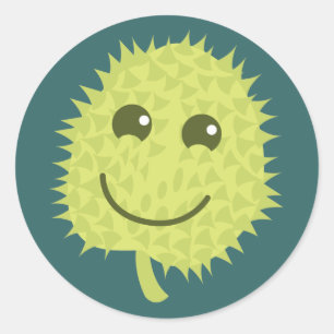 Pegatina Redonda Fruta feliz del Durian