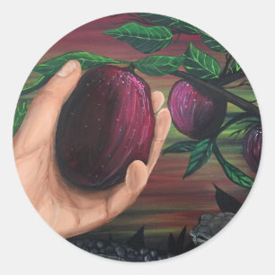 Pegatina Redonda Fruta prohibida