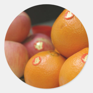 Pegatina Redonda Frutas bodas