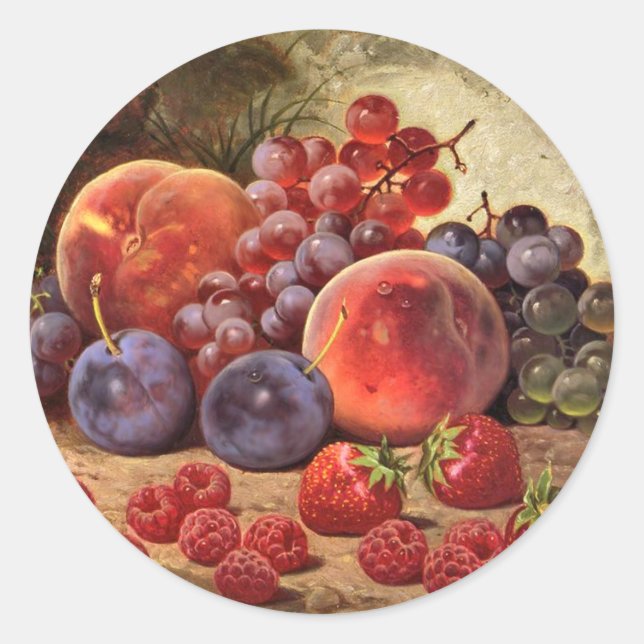 Pegatina Redonda Frutas de verano (Anverso)