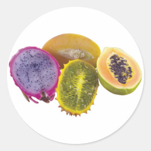 Pegatina Redonda Frutas exóticas