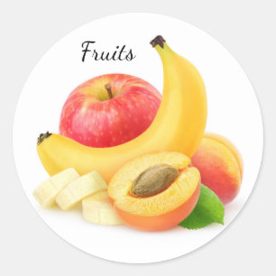 Pegatina Redonda Frutas frescas