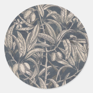 Pegatina Redonda Frutas y flores de cosecha I