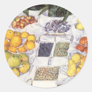 Pegatina Redonda Frutería de Gustave Caillebotte, Arte Antiguo