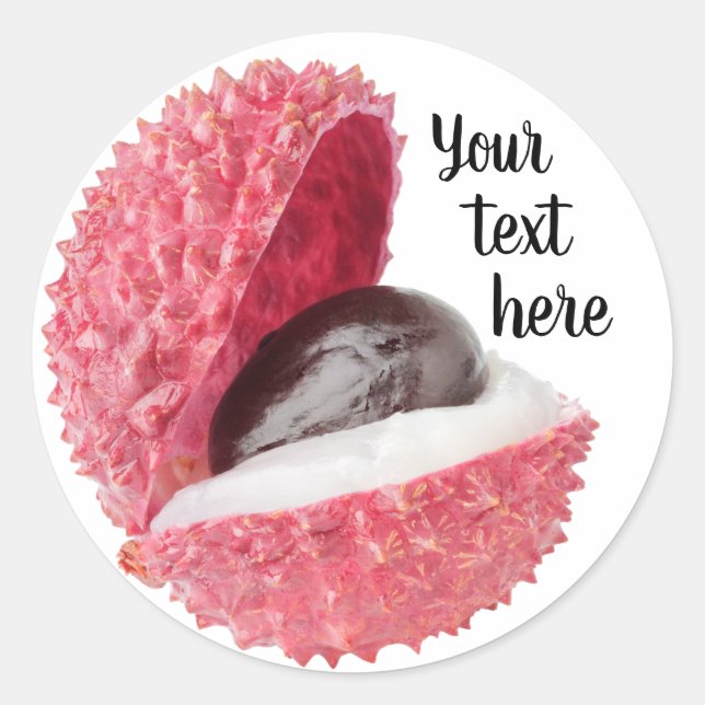 Pegatina Redonda Fruto del Lichee (Anverso)