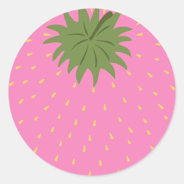 Pegatina Redonda Fruto Fresa (Anverso)