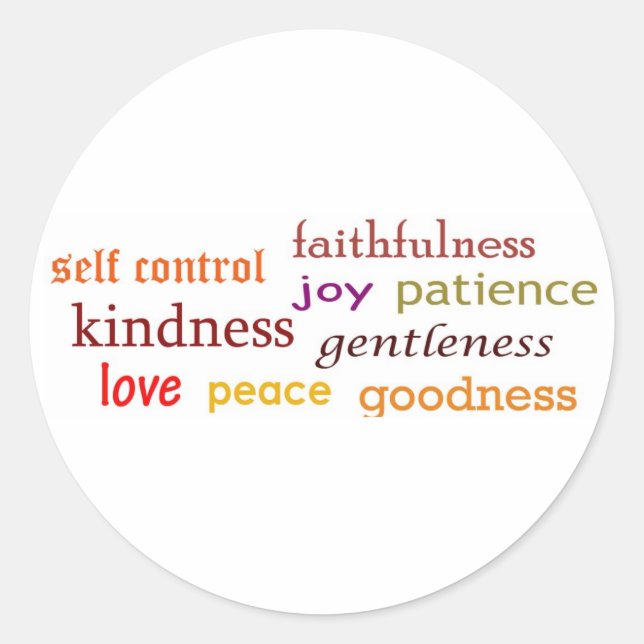 Pegatina Redonda Frutos del espíritu (Anverso)