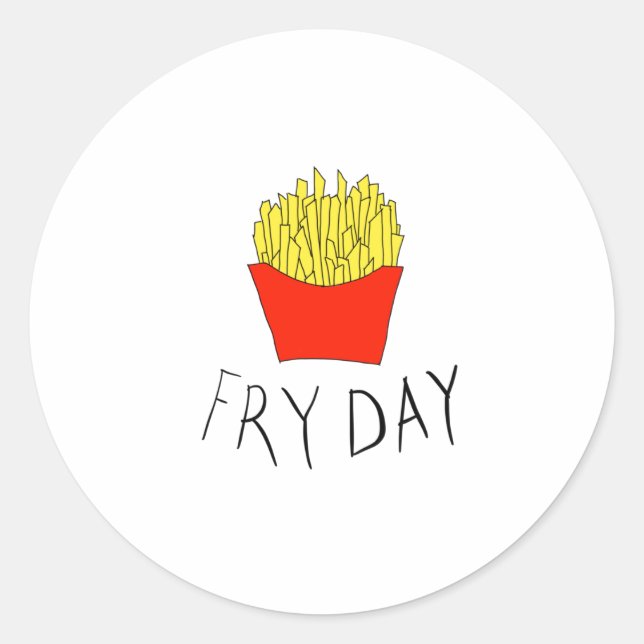 Pegatina Redonda Fry day (Anverso)