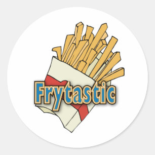 Pegatina Redonda Frytastic ~ Fries Francesas Fantasmas comida basur