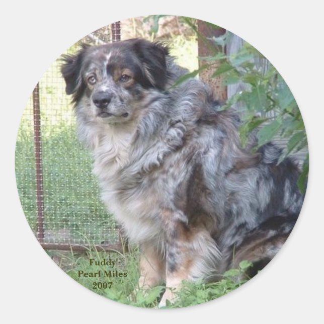 Pegatina Redonda FuddyPearl Miles2007 (Anverso)