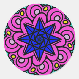 Pegatina Redonda Fue Hecho De Estrellas