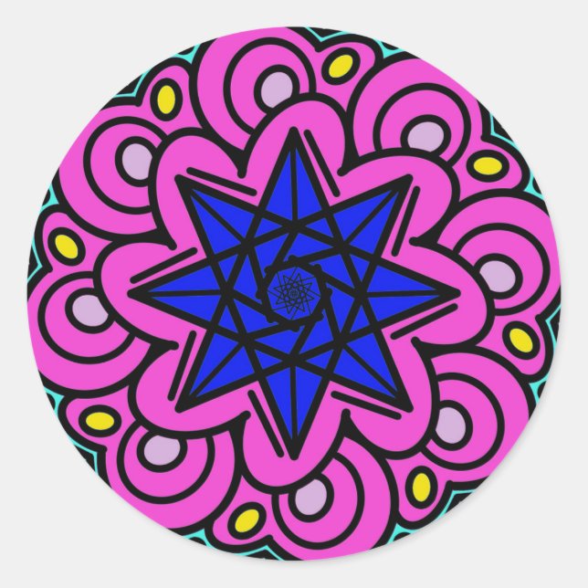 Pegatina Redonda Fue Hecho De Estrellas (Anverso)