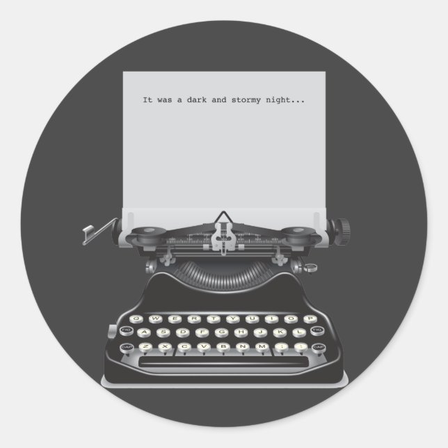 Pegatina Redonda Fue una noche oscura y tormentosa (Anverso)