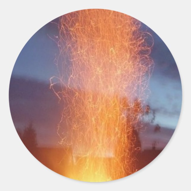 Pegatina Redonda Fuego (Anverso)