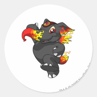 Pegatina Redonda Fuego de Elefante