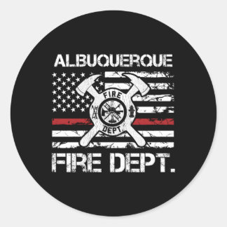 Pegatina Redonda Fuego de Nuevo México Albuquerque Delgado Fir De L