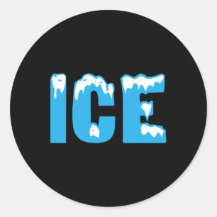 Pegatina Redonda Fuego divertido y disfraz de hielo en la familia d