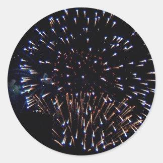 Pegatina Redonda Fuegos artificiales