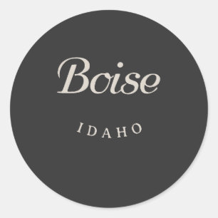Pegatina Redonda Fuente blanca Boise Idaho