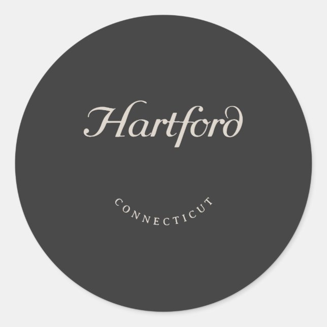 Pegatina Redonda Fuente blanca de conexión Hartford (Anverso)