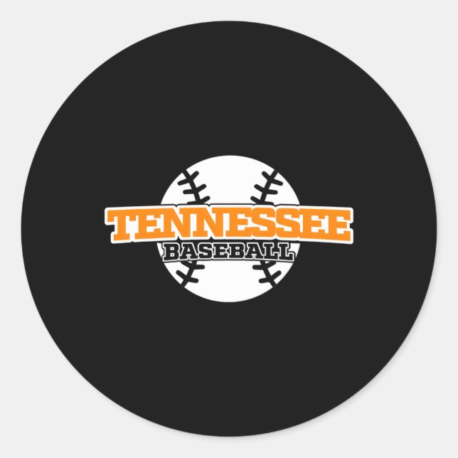 Pegatina Redonda Fuente de bloque de béisbol de Tennessee (Anverso)