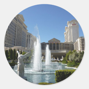 Pegatina Redonda Fuente del Caesars Palace de Las Vegas