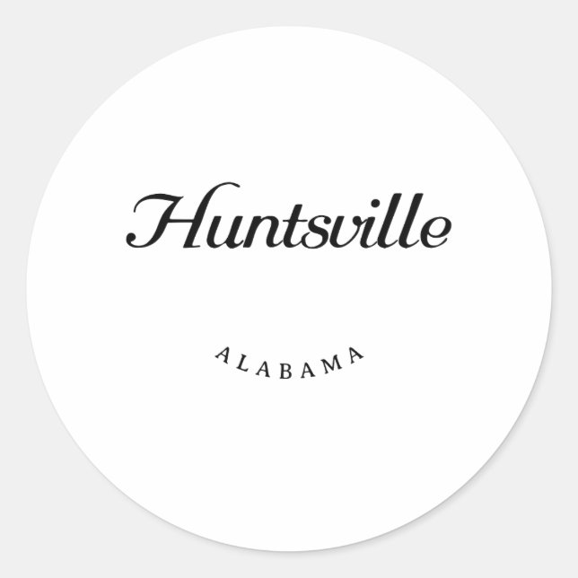 Pegatina Redonda Fuente negra de Huntsville Alabama (Anverso)