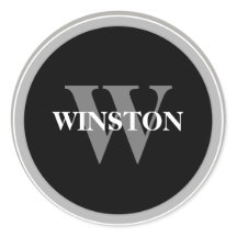 Fuente Serif clásica negra y blanca con monograma