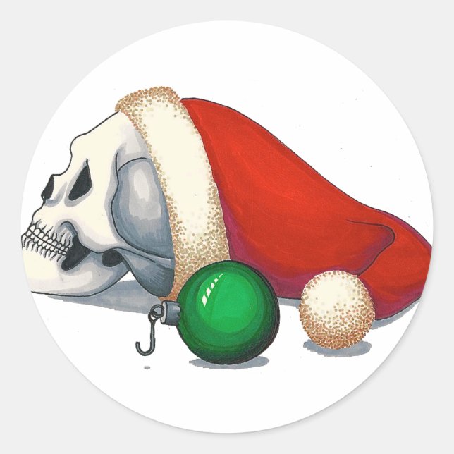 Pegatina Redonda Fuera de las tarjetas de vacaciones de gancho (Anverso)