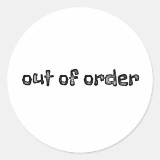 Pegatina Redonda Fuera de servicio