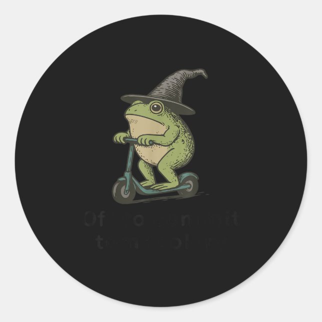 Pegatina Redonda Fuera Para Cometer A Tom Foolery Frog, Funny Whims (Anverso)