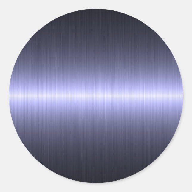 Pegatina Redonda fuerte cepillada azul (Anverso)