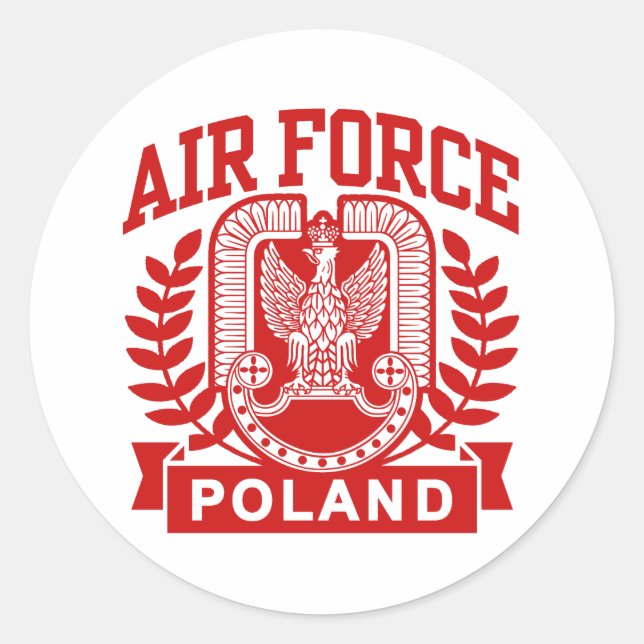 Pegatina Redonda Fuerza Aérea de Polonia (Anverso)